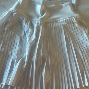 Alo White Pleated Skirt